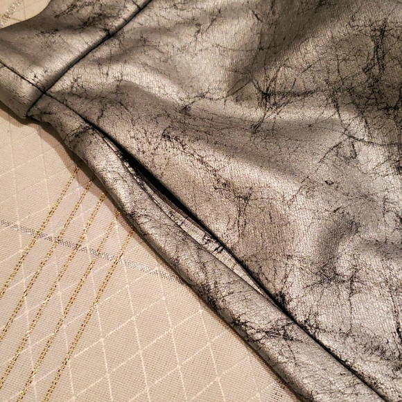 Catherine Malandrino NEW Flare Metallic Silver "PETE" Mini Skirt NWT Women's L - Picture 6 of 16